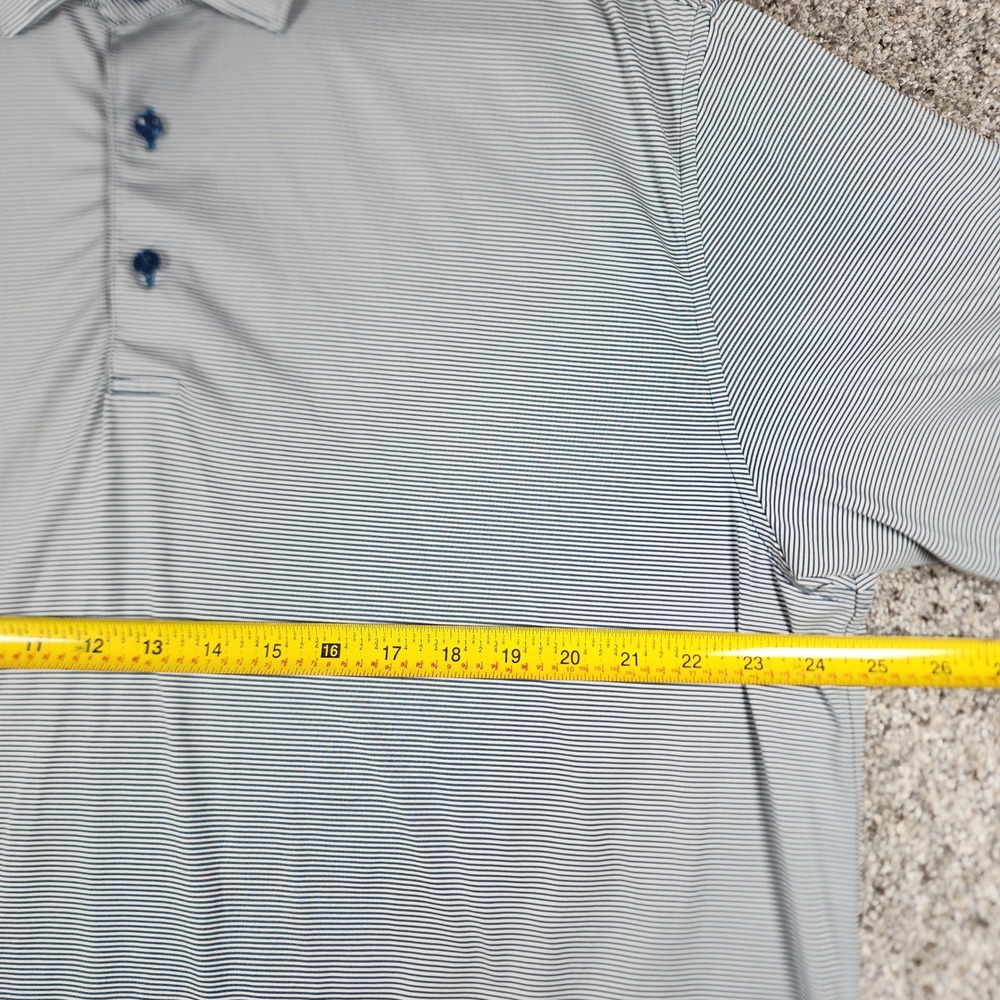 Peter Millar Polo Shirt Mens Large Striped Summer Comfort Golf Top Excellent - Picture 10 of 12